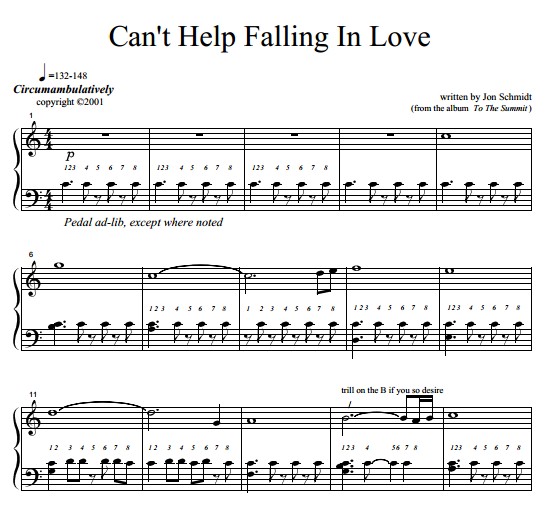 in love钢琴谱,in love钢琴简谱完整版 can"t help falling in love钢琴谱